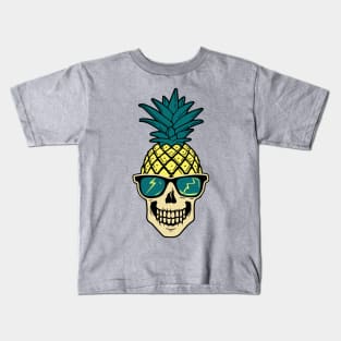 mowhawk pineapple skull Kids T-Shirt